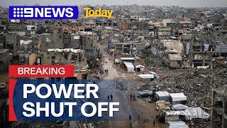 Israel cuts electricity supply to Gaza | 9 News Australia