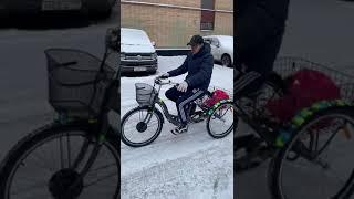 Установка мотор колеса на обычный 3-х колесный велосипед.