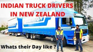 INDIAN TRUCK DRIVERS IN NEW ZEALAND || WHATS THEIR FULL DAY LIKE with English Subtitles