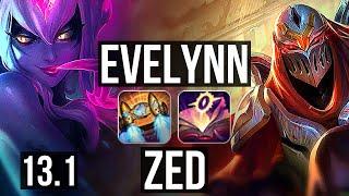 EVELYNN vs ZED (JNG) | 10/0/6, Rank 7 Eve, Legendary | EUW Grandmaster | 13.1