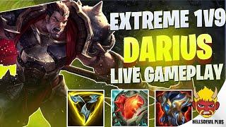 1v9 EXTREME DARIUS HARDCARRY - Wild Rift HellsDevil Plus Gameplay