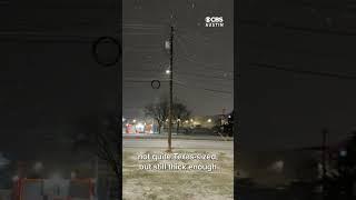 Snow is falling in Austin, Texas