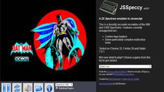 Batman - ZX Spectrum Sinclair - emulador JSSpeccy 2.2.1