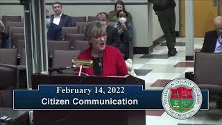 Connie Reguli asking county commission to not fund the defense of  Juan Cruz