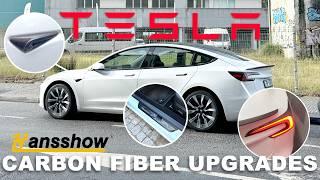 More Carbon Fiber Accessories in my Tesla Model 3 | Hansshow Door Sills, Light & Repeater Cover