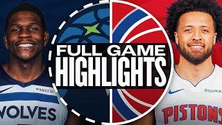 TIMBERWOLVES at PISTONS | FULL GAME HIGHLIGHTS | January 4, 2025