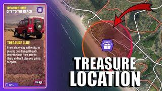 TREASURE HUNT CITY TO THE BEACH in Forza Horizon 5 - Chest Location (Winter Season)