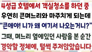 (반전신청사연)4성급숙박업소에서 객실청소를 하던중 우연히 큰며느리와 마주치게되는데 "큰애야! 니가 왜 여기서 나오는 거니?" 그때 며느리 옆에있던[신청사연][사이다썰][사연라디오]