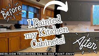 Cabinet Redo featuring Heirloom Traditions All in One Paint! Before & After Kitchen with Pricing