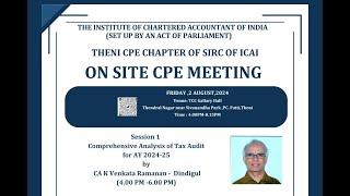 THENI CPE STUDY CHAPTER OF SIRC OF ICAI ONE DAY SEMINAR 2nd AUGUST 2024 PART -1