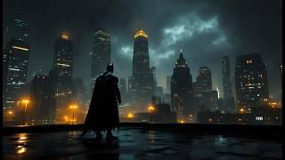 Dark Batman Ambiance: Rain, Thunder & Melancholic Music | Arkham City 