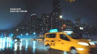 Late night rain walk. New York City. 3d audio. ASMR 4K