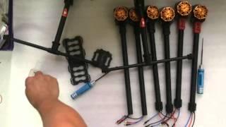 Tarot FY690S Full 6 axis Carbon Aircraft Frame 3K Folding Hexacopter 680mm FPV installation