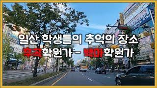 [4K]일산 학생들의 추억이 있는 장소 후곡학원가→백마학원가 드라이브 거리뷰