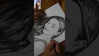 Beautiful girl drawing #drawing #trending #art #youtubeshorts #sketch #pencildrawing