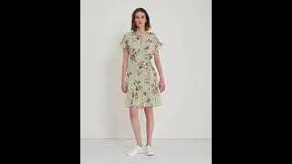 LAUREN Ralph Lauren Floral Crinkled Georgette Dress SKU: 9779986