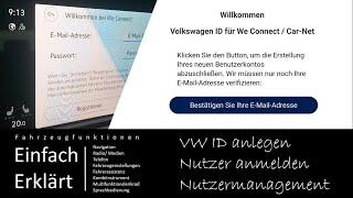 VW Golf8, Neuer Caddy- VW ID einrichten | Nutzer anmelden | Nutzer wechseln