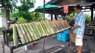 Amazing Skills! Full Process of Coconut Milk and Bamboo Sticky Rice - Thai Street Food