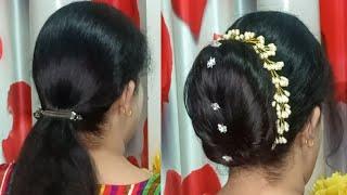 Easy Bun ! easy bun hairstyle for Wedding ! easy bun hairstyle for thin hair for ladies W lock pin