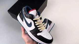 Air Jordan 1 Low White Industrial Blue Black FV3622-141