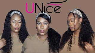 UNice HEADBAND WIG REVIEW AND STYLES | RICHELOVE