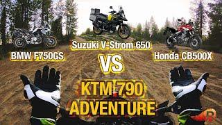 KTM 790 Adventure S - VS - BMW F750, Suzuki V-Strom 650, and Honda CB500X | ADV Motorcycle Review