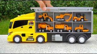 Car warehouse toys: excavators, mixer trucks, road rollers, children's toy car models