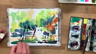 Autumm Fall watercolor painting Uffe Boesen