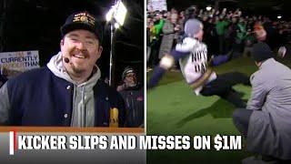 GameDay kicking contestant SLIPS and misses out on $1,000,000 