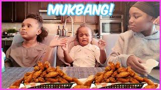 CHICKEN WING MUKBANG AND Q&A WITH MY FIESTY LITTLE COUSINS! | YOSHIDOLL