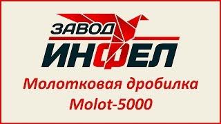 Дробилка Molot-5000 с универсальным бункером: дробление ПЭТ бутылок, пеллет