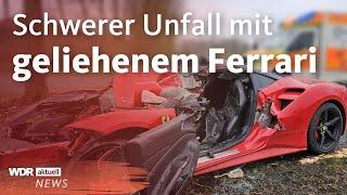 Ferrari-Unfall in Olfen endet mit schwer verletztem Fahrer | WDR Aktuelle Stunde