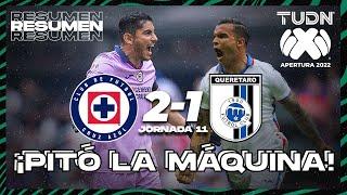 Resumen y goles | Cruz Azul 2-1 Querétaro | Liga Mx AP22 -J11 | TUDN