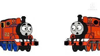 what if me and George the red engine didn't see each other then hit each ohter then we swap bobys