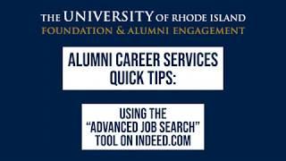 URI Alumni Career Services Quick Tips: Advanced Job Search on Indeed