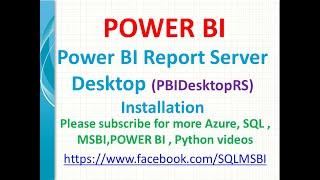 Power BI Report server Desktop Installation | power bi desktop installation | pbidesktoprs install