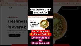 Create A Food Website Design using | HTML & CSS | how to create a website using html #shorts #html