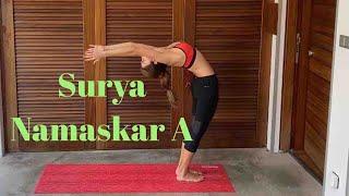 Surya Namaskar A Step by Step / Sun salutation for beginners /12 asanas Surya Namaskar