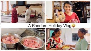 A Random Holiday Vlog at Home ||Fun time with mom and Sis||SPURTHI VLOGS||