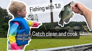 I took my SON FISHING! (Crappie Catch, clean, and cook)