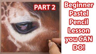 Wildlife Art - FREE Beginners Pastel Pencil Lesson How to draw a Giraffe - Part 2 - Jason Morgan Art