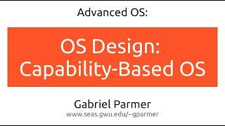 GW AdvOS: Capability-based OS design