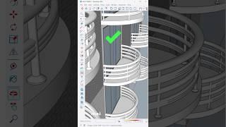 SketchUp tricks and tips! Creating curved handrails without any plugins in #sketchup #nicetowers