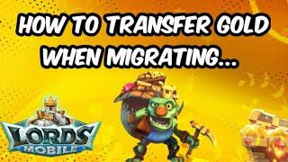Lords Mobile - How to transfer Gold when Migrating