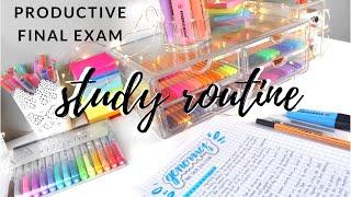 Productive final exam study routine | study tips