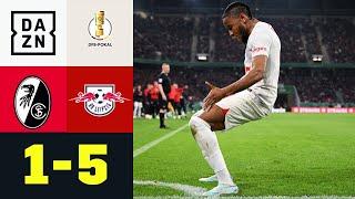 Frühe Nadelstiche entscheiden hitzigen Pokal-Fight: SC Freiburg - RB Leipzig 1:5 | DFB Pokal | DAZN