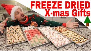 FREEZE DRIED Christmas Gifts// Eggnog Bites, Candy Cane Taffy, Cheese Cake Bites, Vanilla Wafers