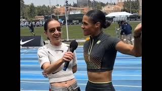 LA Grand Prix-Sydney Mclaughlin upset 200m field winning 22.07sec - Abby Steiner 2nd -Plus interview