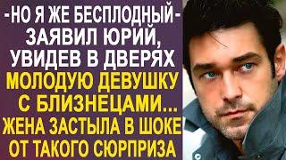 Юрий застыл в дверях, увидев перед собой молодую девушку с близнецами. А когда к ним подошла жена...