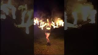  Fire Fans Spinning in the flow of the dark #dark #firefans #fire #flow #sexy